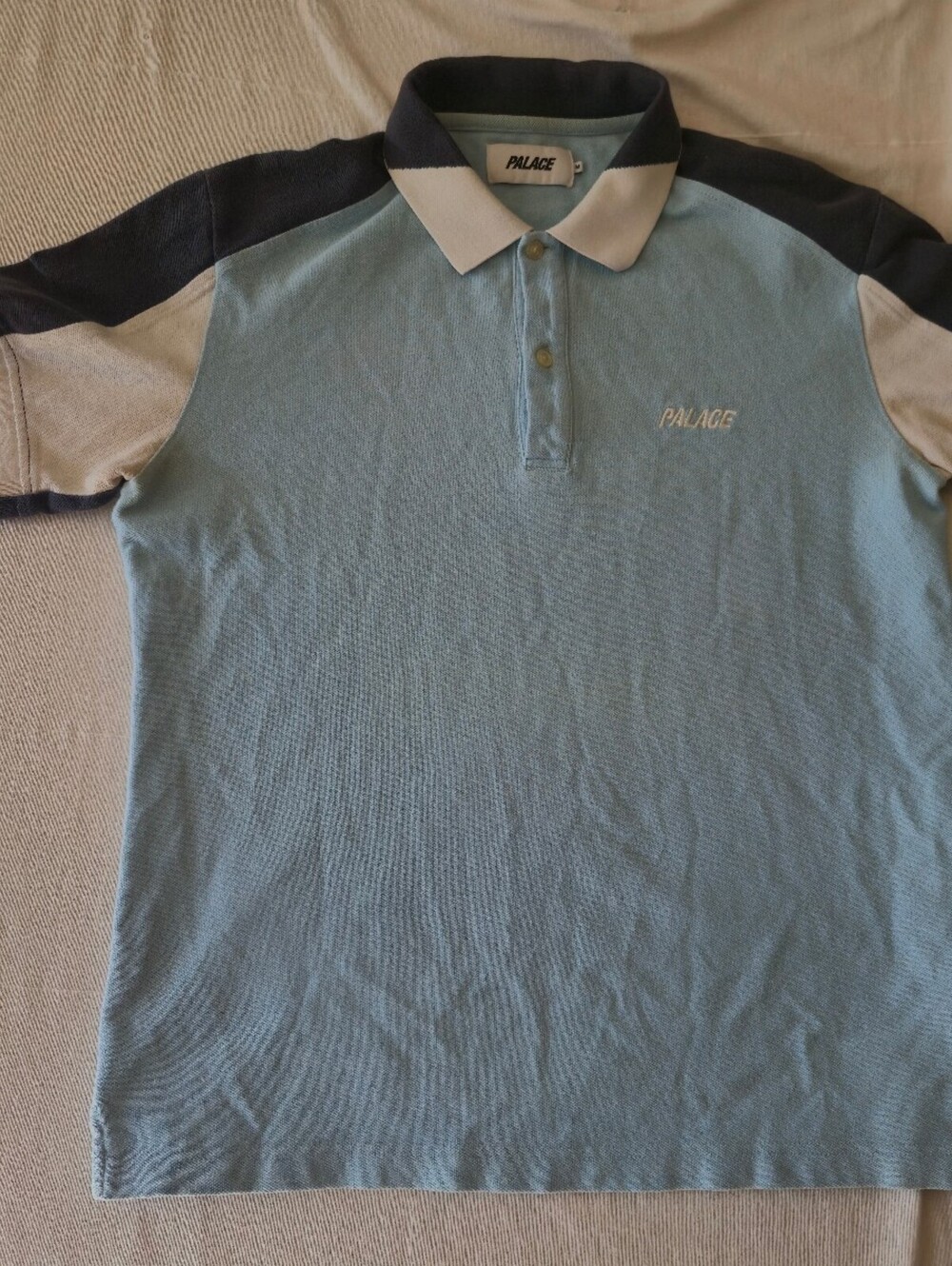 Palace Skateboards Colorblock Polo Light Blue Mens Size Medium